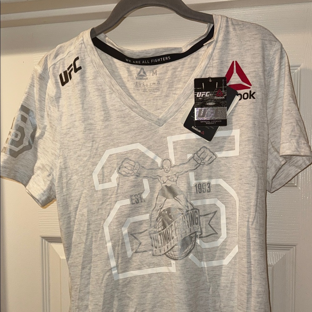 Reebok Women's Gray UFC V-Neck Tee